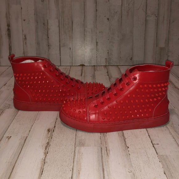 J75 ZOO STUDDED HIGH-TOP SNEAKER // RED - Picture 6 of 11